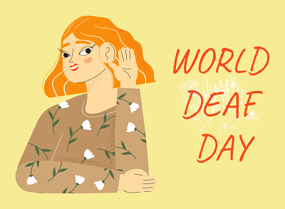 World Deaf Day day deaf design flat illustration vector world