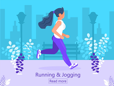 Running&Jogging cardio city crossfit fitness flat jog jogging landing page park ranner run vector website