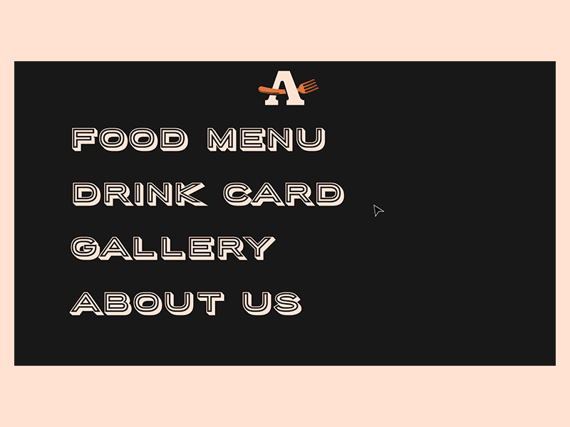 "A" - Eatery animation branding design logo minimal typography ui ux web website