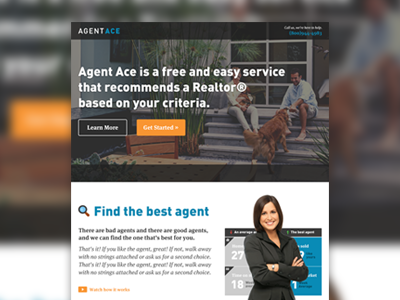 Agent Ace agent homepage landing marketing parallax real estate