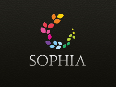 Vertical Sophia Logo colors gradient greek jupiter laurel logo