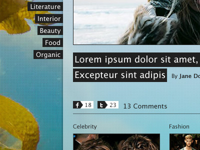 Social Media Blog blog facebook kelp pattern posts social tags twitter ui web design