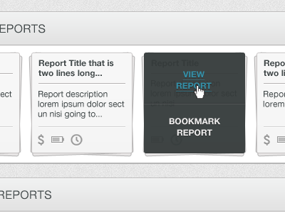 Reports application icons reports rollover stacks paper