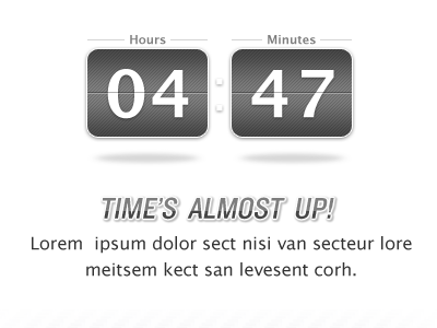 Countdown Timer clock counter hours minutes shadows timer type