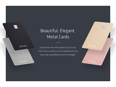 Metal Cards anodized banking cash back credit card metal cards perspective vital
