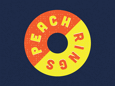 Peach Rings candy circle label packaging peach rings sugar