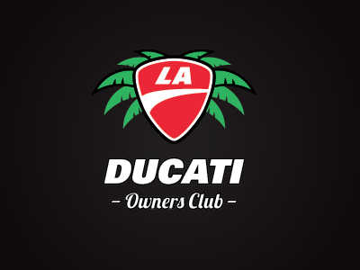 LA Ducati Owners Club club crest ducati la los angeles motorcycles palm trees