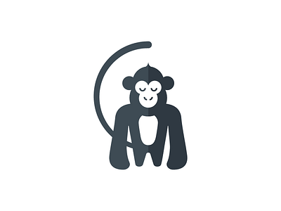 Munkey animal baboon blue chimp logo monkey tail zen