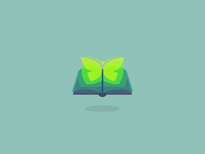 Butterfly book butterfly creative green logo page transparent