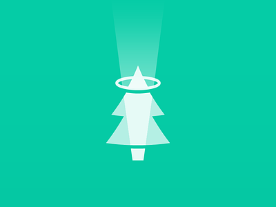 Happy holidays christmas green halo happy holiday icon illustration light logo present tree