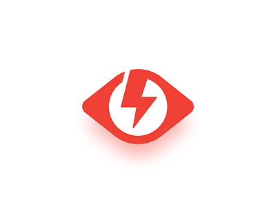 Eye logo bolt eye flash flat icon lightning logo pupil red simple symbol