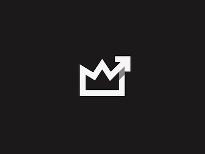 Crown arrow crown graph growth icon logo mark rise smart symbol trade up