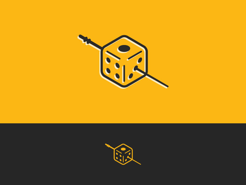 Dice icon yellow logo uno one liquor drink alcohol bar toothpick olive dice