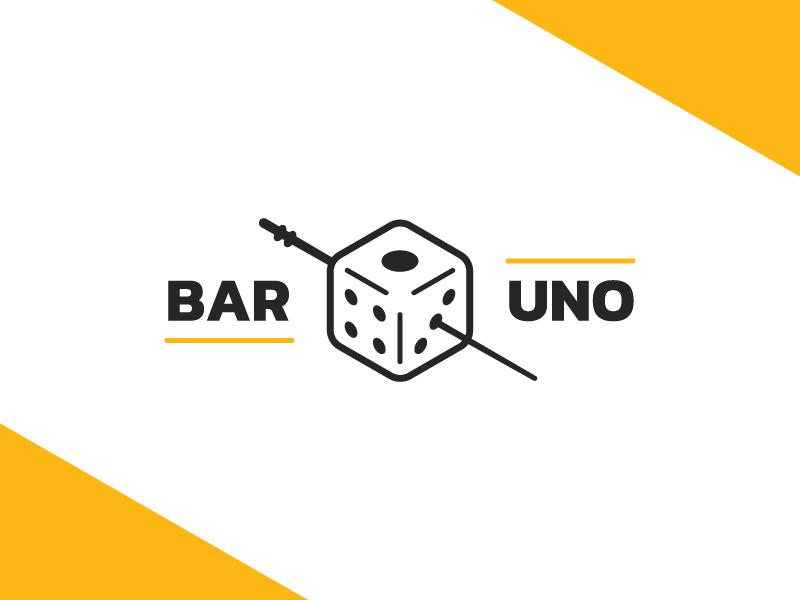 Bar #1 icon yellow logo uno one liquor drink alcohol bar toothpick olive dice
