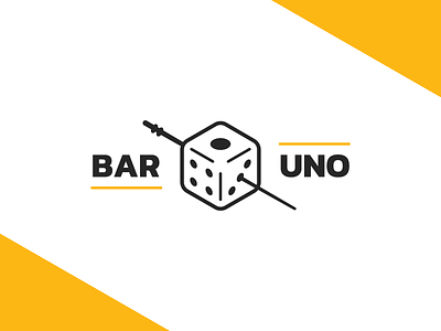 Bar #1 alcohol bar dice drink icon liquor logo olive one toothpick uno yellow