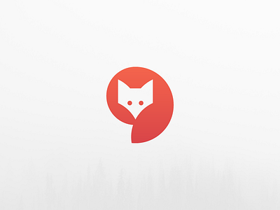 Fox v2 animal circle fox gradient logo mark negative smart symbol tail