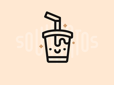 Soda drink icon illustration outline shake smile soda soulmate soulmatos star straw