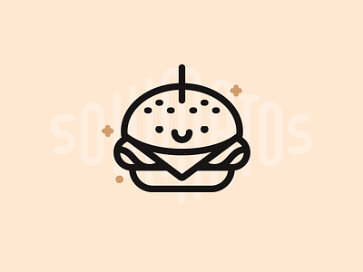 Burger bun burger cheese food icon illustration meat outline smile soulmate soulmatos star