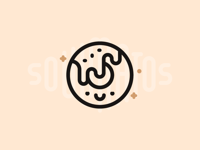Donut illustration roll star soulmatos soulmate smile outline icon food sweet doughnut donut