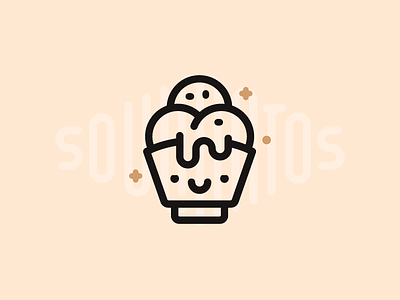 Ice cream bowl food ice cream icon illustration outline scoop smile soulmate soulmatos star