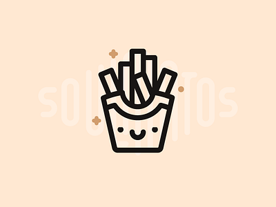 Fries food french fries fry icon illustration outline potato smile solmatos soulmate star