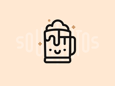 Beer beer drink glass icon illustration mug outline smile soulmate soulmatos star