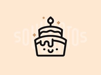 Cake cake candle icon illustration outline smile soulmate soulmatos star sweet wish