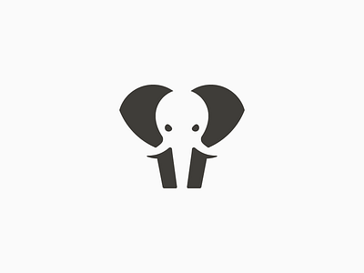 Elephant animal elephant icon logo mean negative space symbol