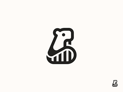 Beaver logo animal beaver icon line logo minimal negative simple smart symbol tail