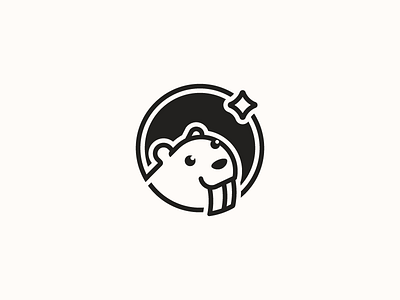 Dreamer beaver animal beaver dream icon line logo negative smart star symbol teeth wish