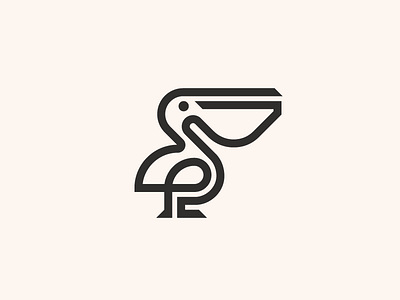 Pelican animal bird icon line logo mark minimal pelican simple smart symbol timeless