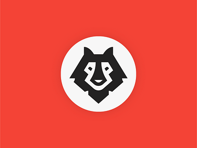 Wolf animal black circle geometric icon logo mark negative symbol wild wolf