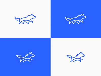 Monoline wolf animal blue icon line logo mark monoline symbol wild wolf