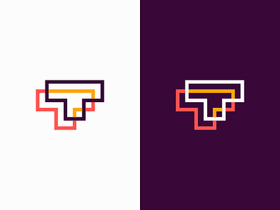 T 3d design double icon letter line logo overlay symbol t tt type