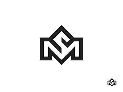 MS geometry icon letter logo m monogram ms s simple sm smart symbol