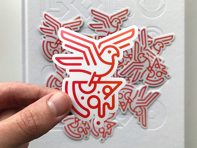 Stickers bird cheese delivery design lineart photo pigeon pizza sticker stickermule winner