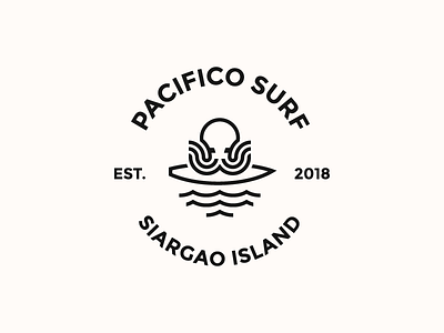 Surfin' badge design island logo ocean octopus siargao surf surfboard water