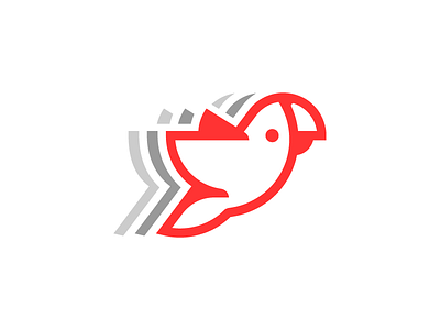 Parrot animal bird fly identity line logo mark move parrot symbol