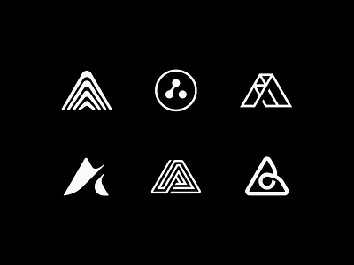 A a flow icon letter line logo negative shape symbol triangle