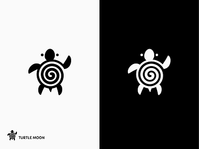 Turtle animal icon logo moon spin spiral symbol therapy turtle