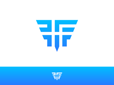HF f fly h hf icon logo monogram symbol thick typography wing