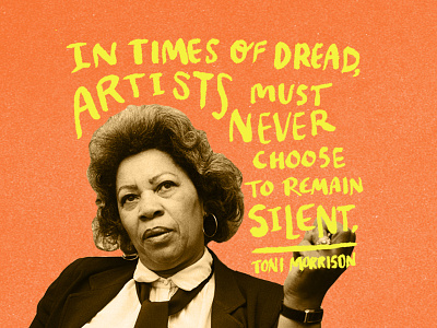 Toni Morrison collage design lettering quote