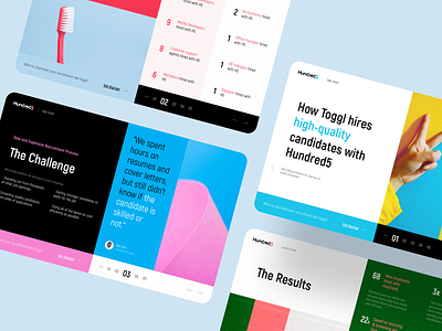 Hundred5 - Case Study Website branding case study colorful design desktop hiring minimal tests ui ux visual website