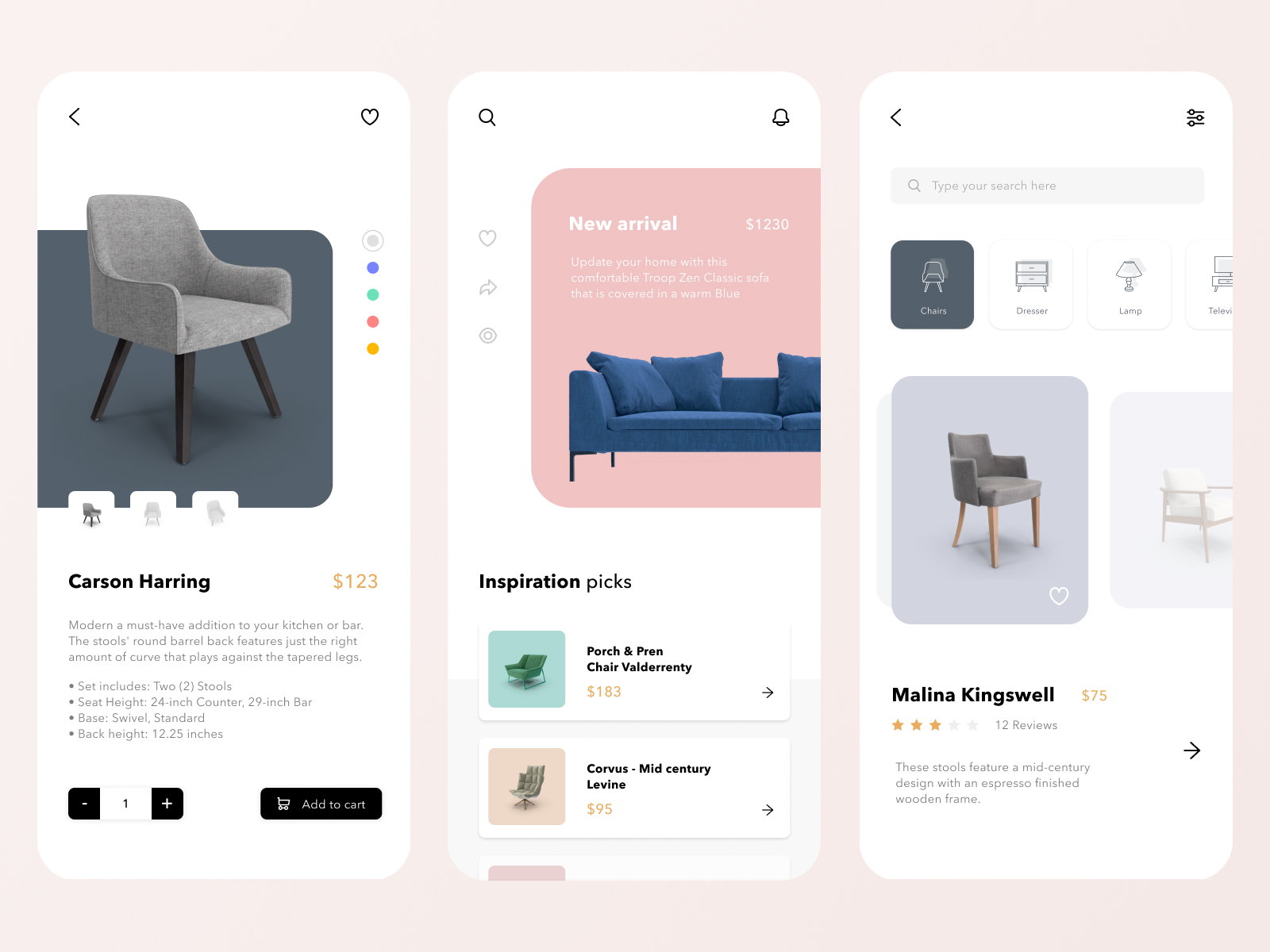 E-commerce - Minimalist Furniture Concept by Christian Truong on Dribbble