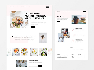 Healthy book Pages - Landing page design healthy landing landing design landing page design landingpage minimal pink ui uidesign white