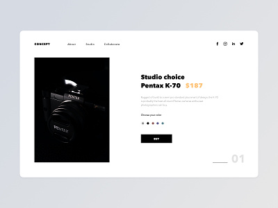 Photography studio product clean design landing landing design landing page design landingpage minimal minimalist modern photography shop uidesign white