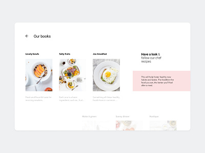 Healthy bookstore showcases clean food landing landing design landing page landingpage layout minimal minimalist modern pink ui uidesign website white whitespace