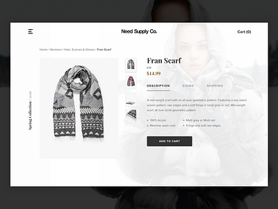 E-commerce Website clean e commerce fashion interface minimalist product scarf ui user webdesign website