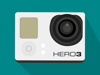 GoPro Hero 3 camera flat gopro illustration sport