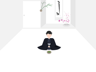 Tea ceremony illustration japanese culture matcha tea zen